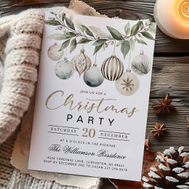 Elegant Modern Retro Christmas Party Invitation Einladung