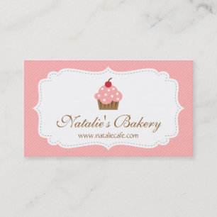 Elegant, Modern, Rosa Cupcake, Bäckerei Visitenkarte