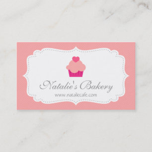 Elegant, Modern, Rosa Cupcake, Bäckerei Visitenkarte