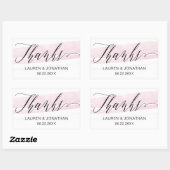 Elegant, modern, Rose rot und schwarz Hochzeit Rechteckiger Aufkleber (Blatt)