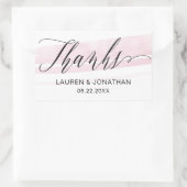 Elegant, modern, Rose rot und schwarz Hochzeit Rechteckiger Aufkleber (Tasche)