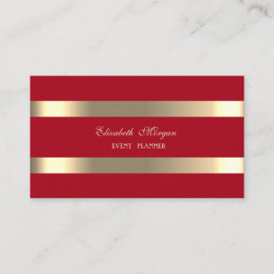 Elegant Modern, Rot, Gold gestreift Visitenkarte