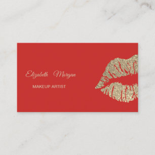 Elegant Modern Rouge, Glitter Lippen Visitenkarte