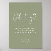 Elegant & Modern Sage Green Date Poster (Vorne)