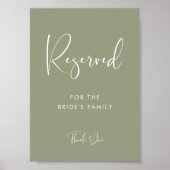 Elegant & Modern Sage Green Hochzeit vorbehaltenes Poster (Vorne)