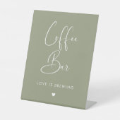 Elegant & modern Sage Green Hochzeitscoffee Bar Sockelschild (Vorderseite)