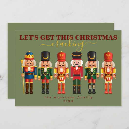 Elegant Modern Sage Green Nutcracker Weihnachten (Vorne/Hinten)