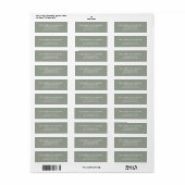 Elegant Modern Sage Green Wedding Return Address (Vorne)