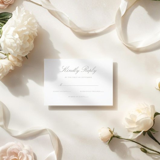 Elegant Modern Sage Green Wedding RSVP Karte