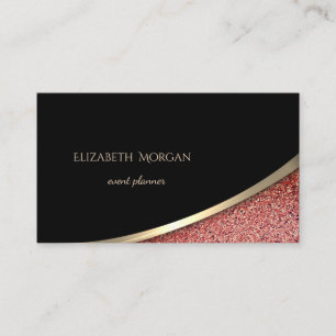 Elegant Modern Schwarz, Rot Marmor Visitenkarte