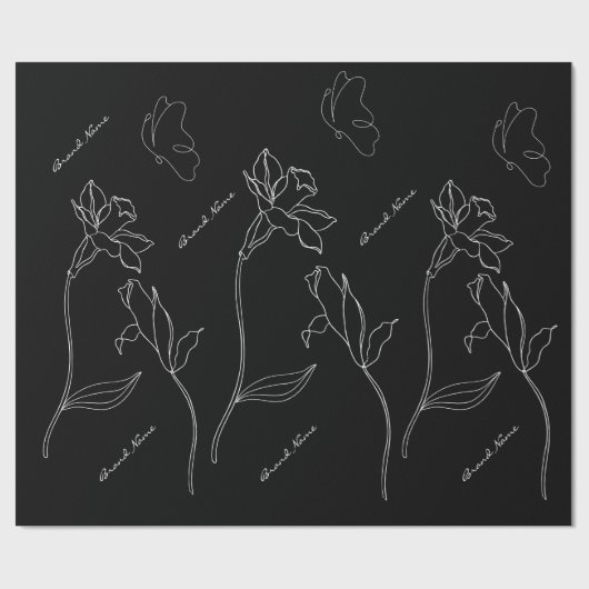 Elegant, modern schwarz und weiß geschenkpapier (Flach)