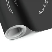 Elegant, modern schwarz und weiß geschenkpapier (Rolleneckpunkt)