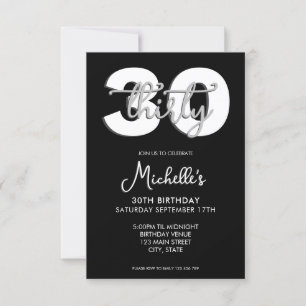 Elegant Modern Script 30. Geburtstag Einladung