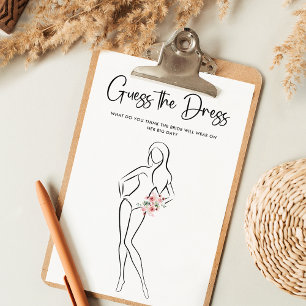 Elegant Modern Script Guess The Dress Game Card