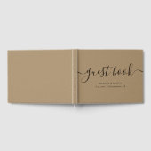 Elegant Modern Script Kraft Wedding Gästebuch (Voll)