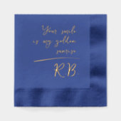 Elegant Modern Script Liebe Message Name Initials Servietten Mit Folie (Vorderseite)