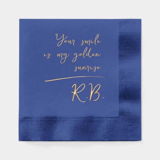 Elegant Modern Script Liebe Message Name Initials Servietten Mit Folie (Vorderseite)