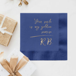 Elegant Modern Script Liebe Message Name Initials Servietten Mit Folie