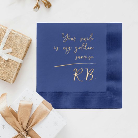 Elegant Modern Script Liebe Message Name Initials Servietten Mit Folie