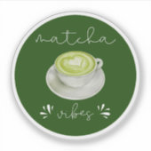 Elegant Modern Script Matcha Vibes Aufkleber (Vorderseite)