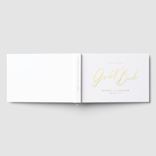 Elegant modern script minimalist wedding  gästebuch (Voll)