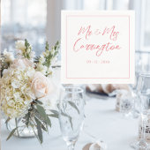 Elegant Modern Script Mr. Pink Wedding Serviette