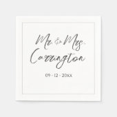 Elegant Modern Script Mr. Wedding Serviette (Vorderseite)