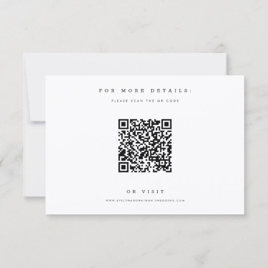 Elegant Modern Script Photo QR Code Wedding Einladung (Rückseite)