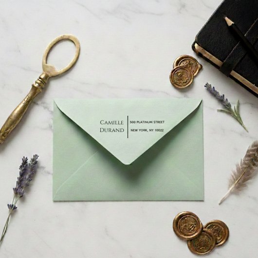 Elegant Modern Script Return Address  Permastempel