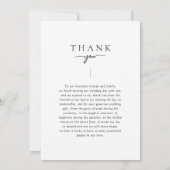 Elegant Modern Script Wedding Dankeskarte (Rückseite)