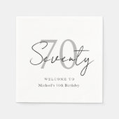 Elegant Modern Seventy 70th Birthday Party Napkins Serviette (Vorderseite)