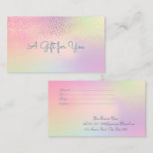 Elegant Modern Shinny Confetti Holographic Rabattkarte (Vorne/Hinten)