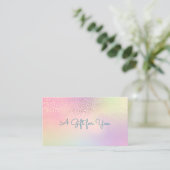 Elegant Modern Shinny Confetti Holographic Rabattkarte (Stehend Vorderseite)