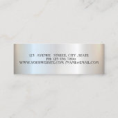 Elegant modern, silbergestreift, Rahmen Mini Visitenkarte (Rückseite)