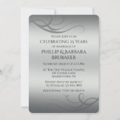 Elegant Modern Silver 25th Wedding Anniversary Einladung (Vorderseite)