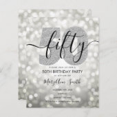 Elegant Modern Silver 50. Geburtstagsparty (Vorne/Hinten)