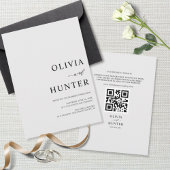 Elegant Modern Silver Gray Wedding All-in-One Einladung