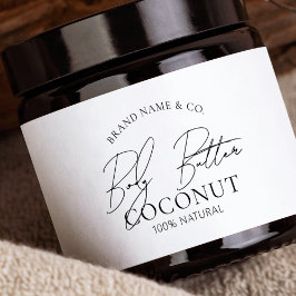 Elegant Modern Simple Body Butter Scrub Jar Label Wasserflaschenetikett