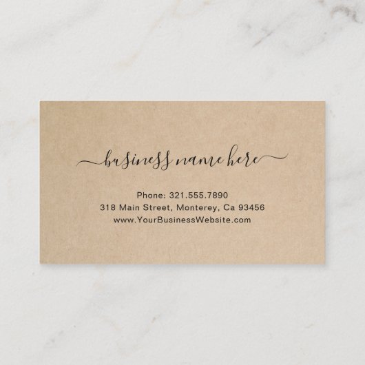 Elegant Modern Simple Brown Rustic Treuekarte (Rückseite)