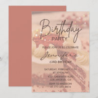 Elegant Modern Simple Cake 63. Geburtstag