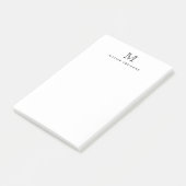 Elegant Modern Simple Clean Black Monogram Initial Post-it Klebezettel (angewinkelt)