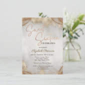 Elegant Modern Simple Gold Touch Sweet 16  Einladung (Stehend Vorderseite)