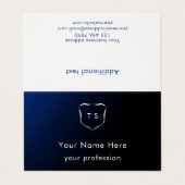 Elegant Modern Simple Monogram Crest Professional Visitenkarten (Außenseite Aufgefaltet)