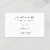 Elegant Modern Simple Trendy Calligraphed Name Visitenkarte (Rückseite)
