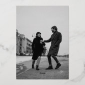 Elegant Modern Simple Vertical Photo Wedding Folieneinladung (Rückseite)