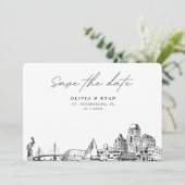 Elegant Modern St. Petersburg Save the Date Einladung (Stehend Vorderseite)