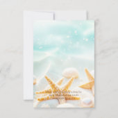 Elegant Modern Starfish Shells Ocean Beach Wedding Save The Date (Rückseite)