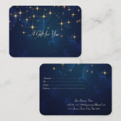 Elegant Modern Stars Navy Blue Rabattkarte (Vorne/Hinten)