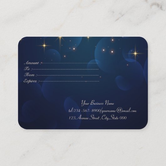 Elegant Modern Stars Navy Blue Rabattkarte (Rückseite)