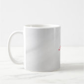 Elegant Modern Stilvoll Grauroter Name Kaffeetasse (Links)